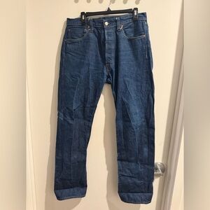 Mister Freedom Sugar Cane Made In USA Button Fly Raw Indigo Jeans 34x34